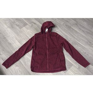 Boys H&M Active Fleece Hooded Jacket Burgundy Heather 14Y+ NWT